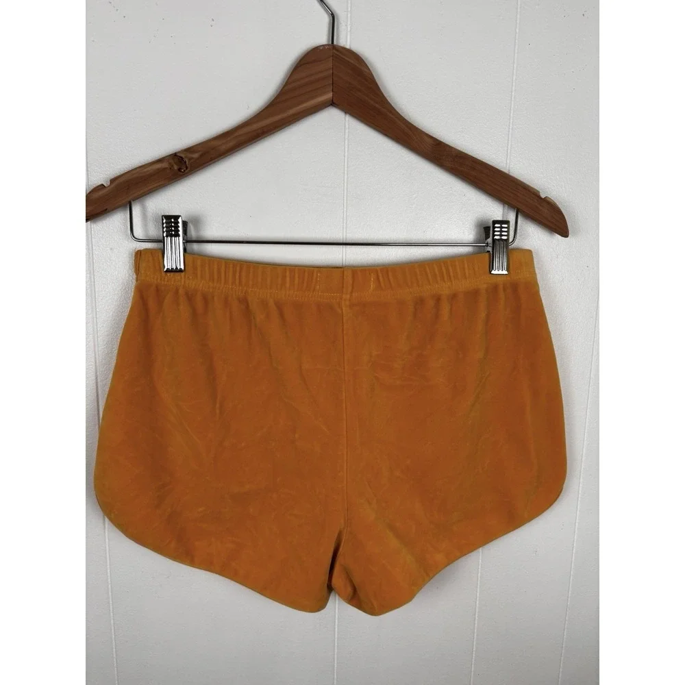 Hollister Women's Medium Sunflower Yellow Velour Mini Shorts Retro Y2K
